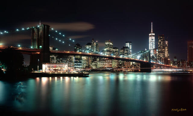 Brooklyn Bridge at Night print