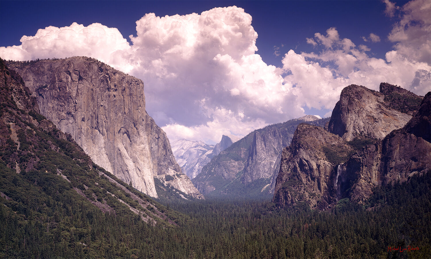 This is the classic view of Yosemite Valley, directly below the original Inspiration Point, where visitors from San Francisco...